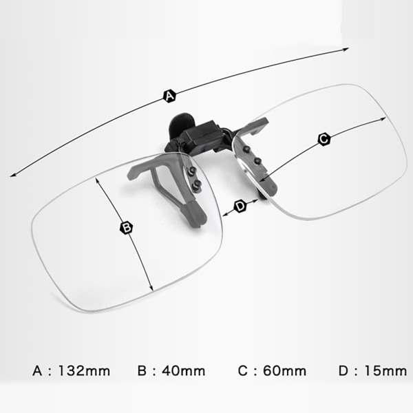 Praktiske clip-on læsebriller med styrke (+1,0 - +4,0) +4,0