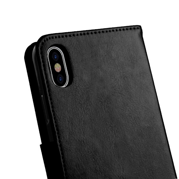 Stilsäkert Fodral i PU-Läder till iPhone X/XS Svart Svart