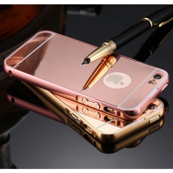 iPhone 5/5S/5SE - Elegant cover fra LEMAN (ramme i aluminium) Svart