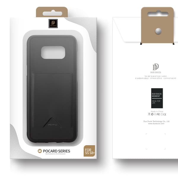 POCARD Smart Skal med Kortfack - Samsung Galaxy S8+ Vit