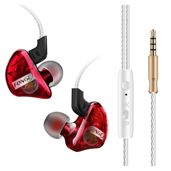 JXV In-ear Hörlurar med Mic In-lineControl (Earphone) Röd