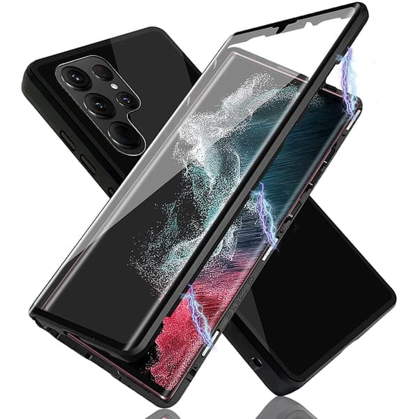 Samsung Galaxy S23 Ultra - Magnetisk Dobbeltskall Silver
