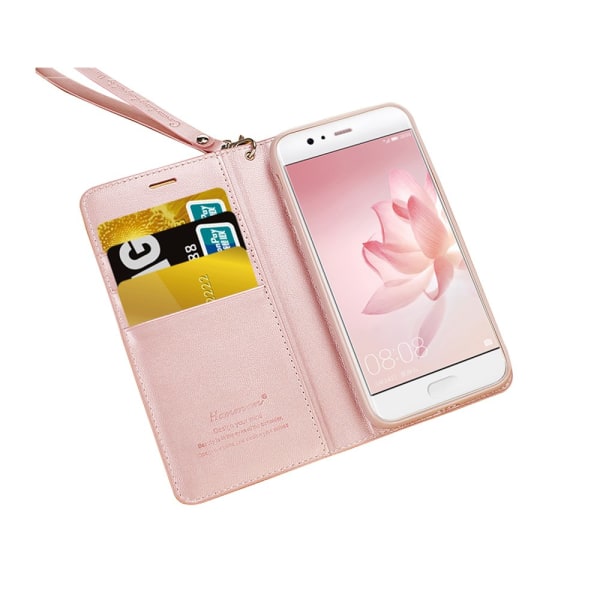 Elegant etui med pung fra Hanman - Huawei P10 Plus Rosa