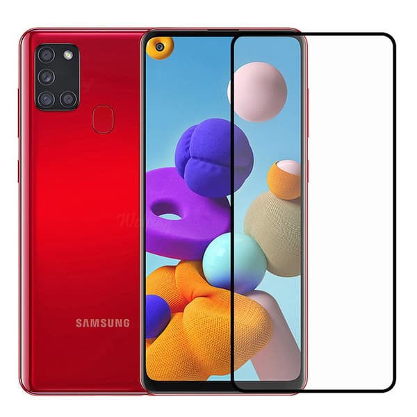 Samsung Galaxy A21s 2.5D 3-PACK Skärmskydd Ram 9H 0,3mm Svart