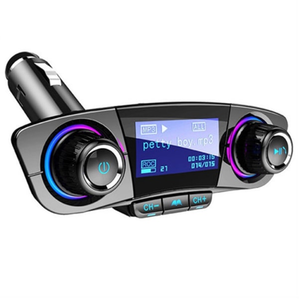 Bluetooth 5.0 FM Transmitter Modulator Stereo Svart