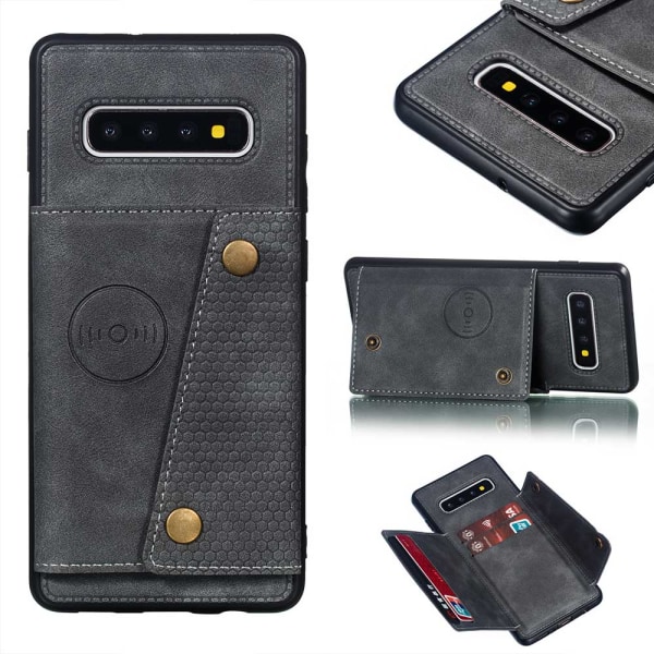 Samsung Galaxy S10 - Smart Cover med Kortlomme Ljusbrun