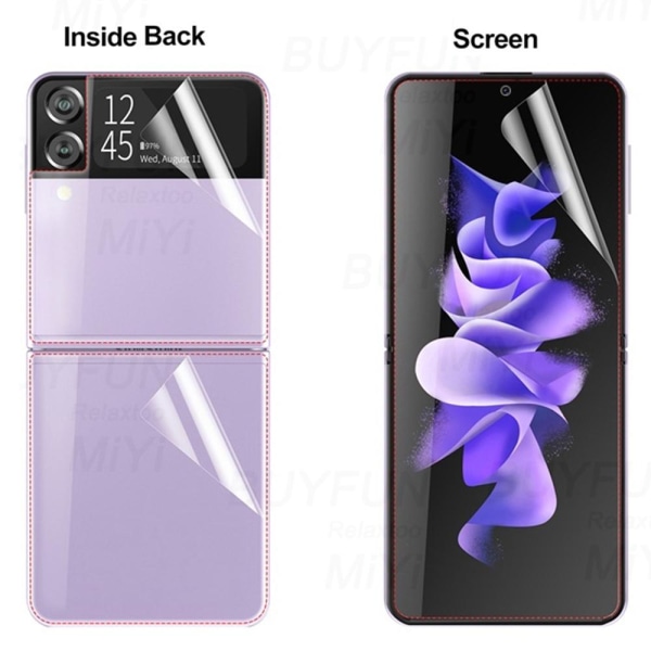 3-in-1 Samsung Galaxy Z Flip 3 Hydrogel Skärmskydd Transparent