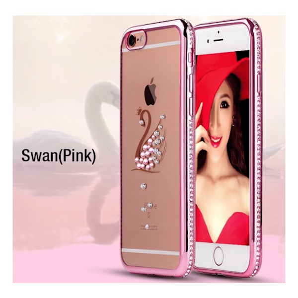 iPhone 6/6S Plus - Elegant silikonskal (Svanmotiv) Roséguld Roséguld