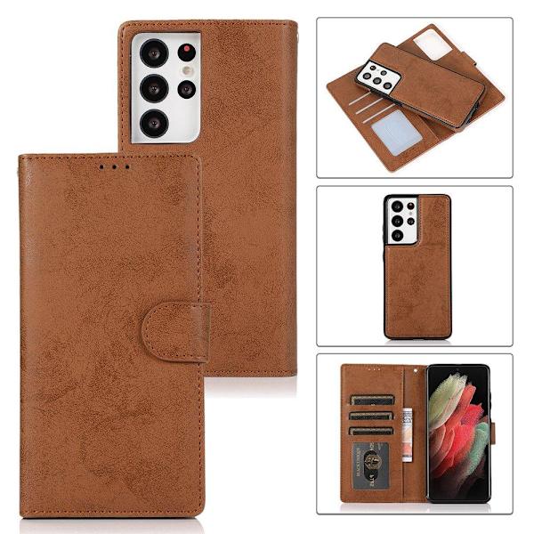 Samsung Galaxy S21 Ultra - Elegant Praktiskt Plånboksfodral Mörkblå