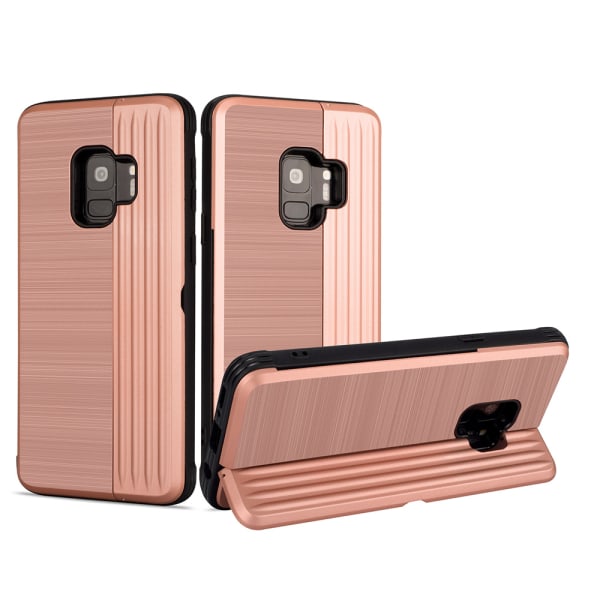 Elegant Skal med kortfack till Samsung Galaxy S9 Rosa