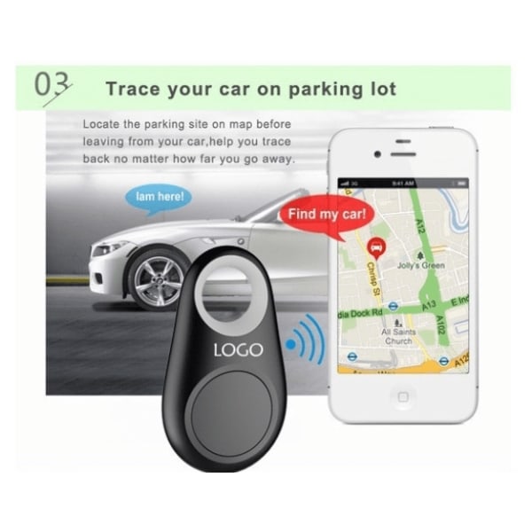 Bluetooth Nyckelhittare Keyfinder Tracker Vit