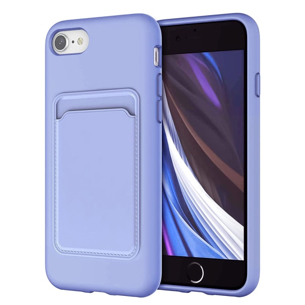 iPhone SE 2020 - Glat Floveme-cover med kortholder Rosa