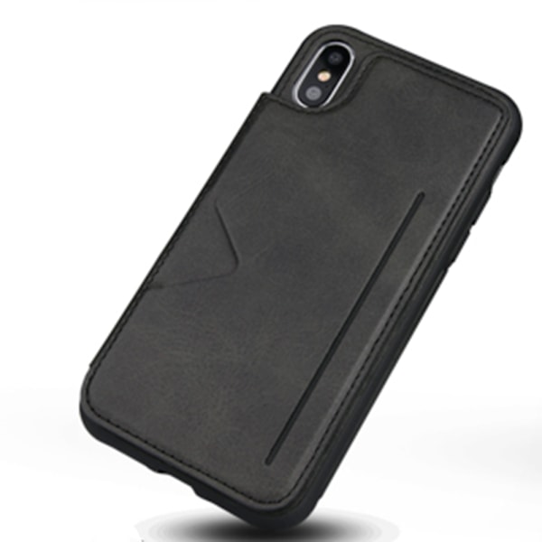 Praktiskt Skyddsskal med Kortfack - iPhone XR Brun