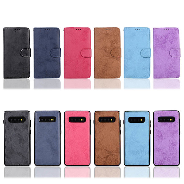 Elegant Leman Etui med Dobbeltfunktion - Samsung Galaxy S10+ Svart