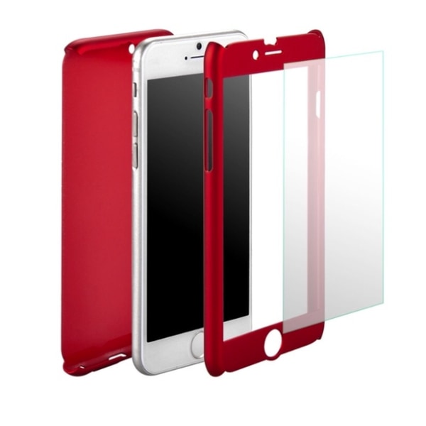Stilig beskyttelsesdeksel for iPhone 6/6S (foran og bak) Röd