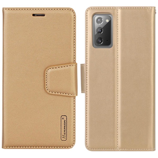 Samsung Galaxy Note 20 - Smidigt Effektfullt Plånboksfodral Guld