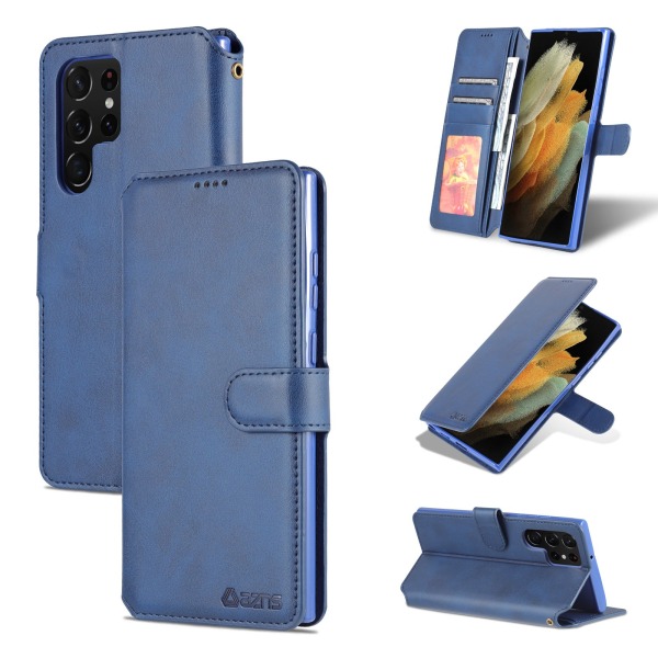 Samsung Galaxy S22 Ultra - Huomaavainen lompakkokotelo Blå