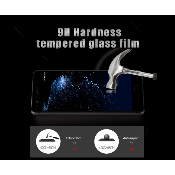 Huawei P10 (3-PACK) ProGuard Fullfit Carbon Fiber skjermbeskytter Svart