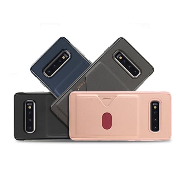 Samsung Galaxy S10 Plus - Skal med Kortfack (HANMAN) Grå Grå