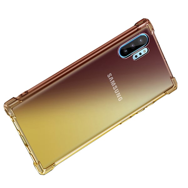 Samsung Galaxy Note10 Plus - Stötdämpande Silikonskal Svart/Guld