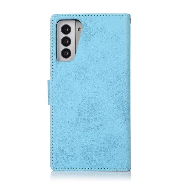 Samsung Galaxy S21 Plus - Profesjonelt LEMAN lommebokdeksel Ljusblå