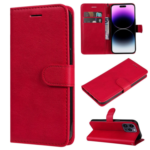iPhone 14 Pro Max - Effektivt stilfuldt pungcover Röd
