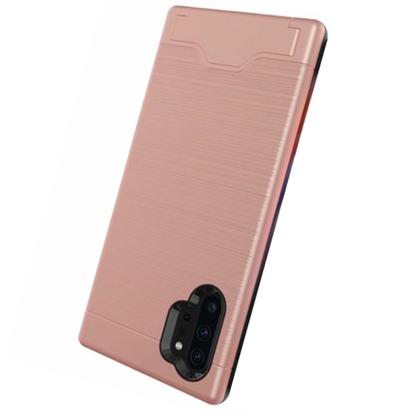 Samsung Galaxy Note10 Plus - Elegant Skal med Kortfack Grå