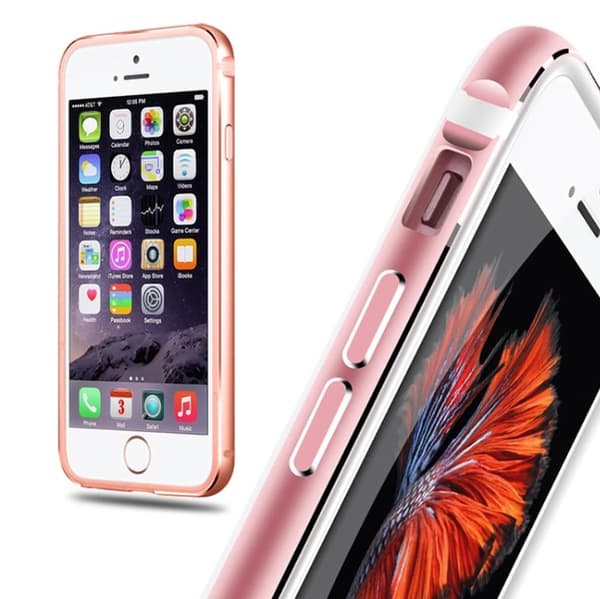 iPhone 6/6S Plus - Stilren Bumper i Aluminium och Silikon Guld
