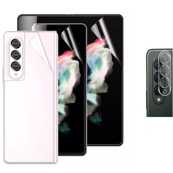 2-PACK 4-in-1 Samsung Galaxy Z Fold 3 Hydrogel Skärmskydd Transparent