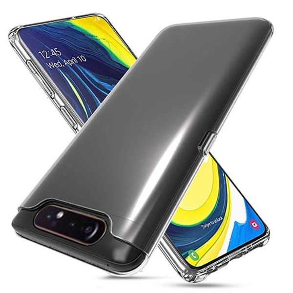 Stilfuldt silikone beskyttelsescover - Samsung Galaxy A80 Transparent/Genomskinlig