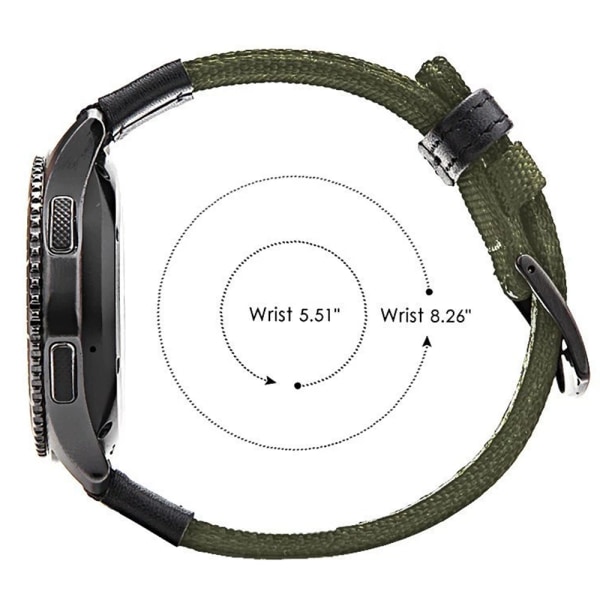 Sileät nailonrannekkeet - Samsung Galaxy Watch S3 Frontier Grön 20mm