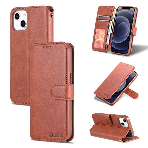 iPhone 14 Plus - Effektfullt Stilsäkert Plånboksfodral (AZNS) Röd