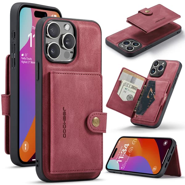 iPhone 15 Pro  magnetiskt kortfacksskal. Roséguld
