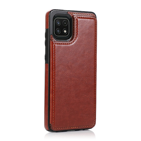 Samsung Galaxy A22 5G - Praktiskt Stilrent Skal med Korthållare Roséguld