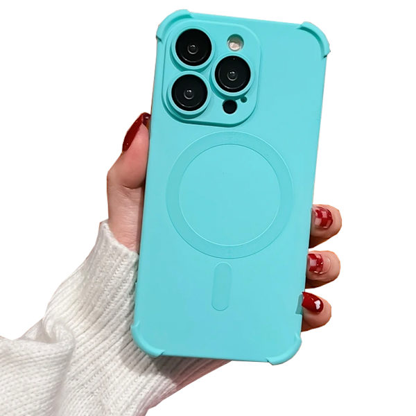 iPhone 14 Pro Max -  Silikonskal med Magnetiskt Stötskydd Grå