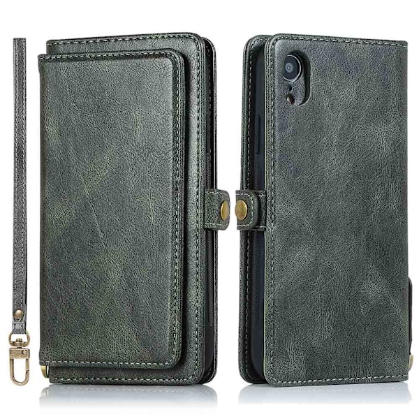 iPhone XR - Stilfuldt Dual Function Wallet Cover Mörkblå