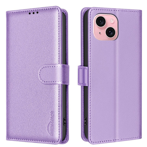 iPhone 14 - Elegant plånboksfodral med RFID-skydd Lila