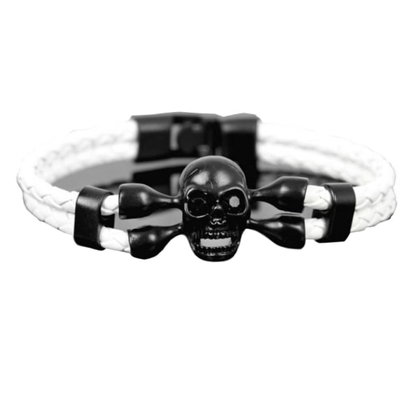 Stilrent Rockigt Döskalle Skull Armband Vit