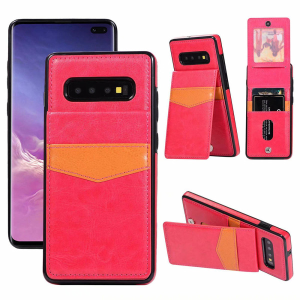 Suojaava Smart Suojakuori korttilokerolla - Samsung Galaxy S10 Rosa