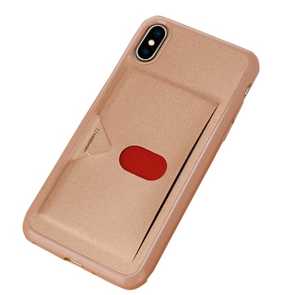 iPhone XR - HANMAN Stilfuldt smart cover med kortrum Roséguld