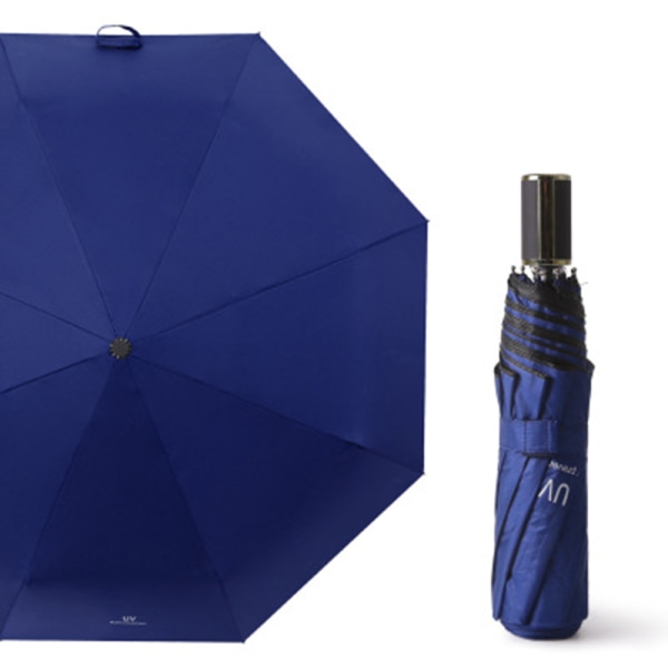 Praktisk UV-beskyttende kraftfuld paraply Mörkblå