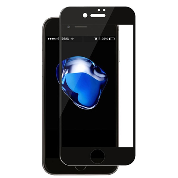 iPhone 7 Plus 2.5D 4-PAKK skjermbeskytterramme 9H 0.3mm Svart