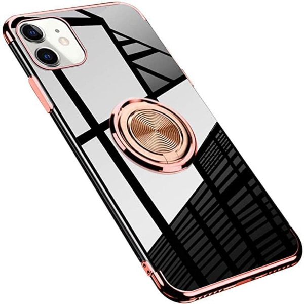 iPhone 12 - Käytännöllinen tyylikäs suojus sormustelineellä Röd