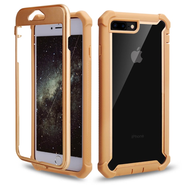 iPhone 7 Plus - Eksklusivt EXXO beskyttelsescover med hjørnebeskyttelse Guld