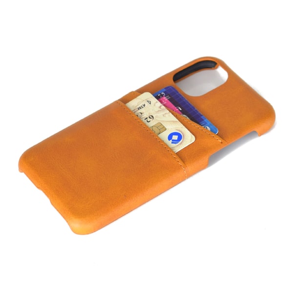 iPhone 13 Pro Max - Gjennomtenkt fleksibelt deksel med kortholder Brun