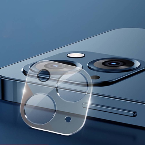 2-PACK 3-in-1 iPhone 13 Mini edessä ja takana + kameran linssin suojus Transparent/Genomskinlig