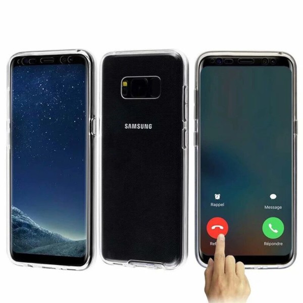 Samsung Galaxy S10e - Kaksoissilikonikotelo kosketustoiminnolla Rosa