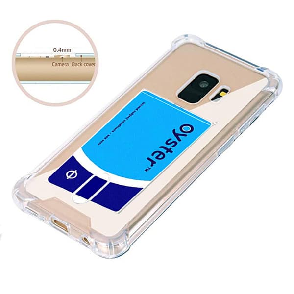 Samsung Galaxy S9 - Robust Skyddsskal med Kortfack Transparent