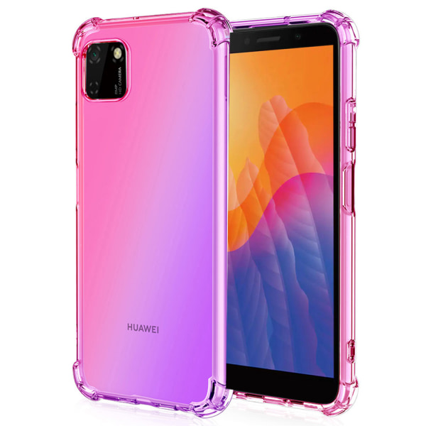 Huawei Y5p - Kraftfullt Floveme Silikonskal Blå/Rosa