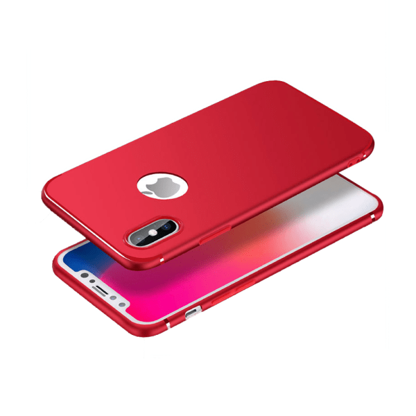 iPhone X/XS - Stilrent och Matt Silikonskal av NKOBEE Röd